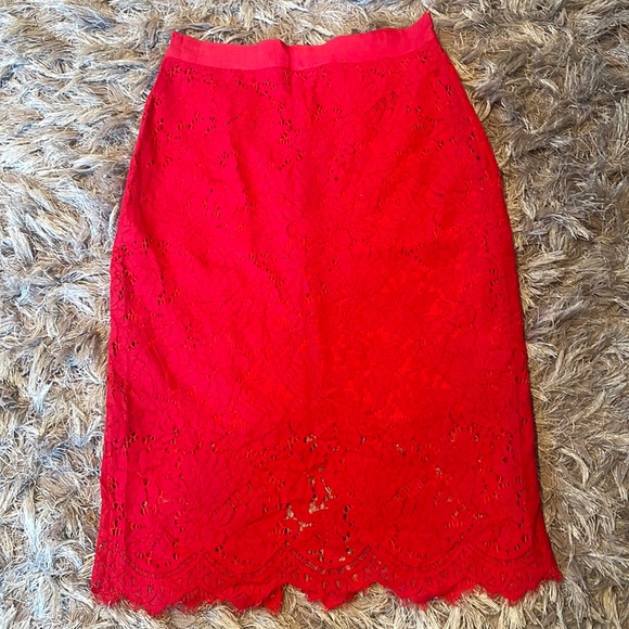 H&M Red Lace Skirt - Picture 1 of 6